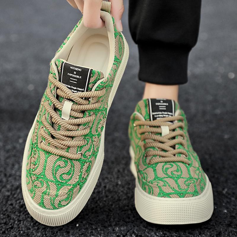 2025 Men's Sneakers Fashion Printed Canvas Shoes Low Top Soft Sole Platform Shoes Designer Men's Shoes Zapatillas Para Hombre