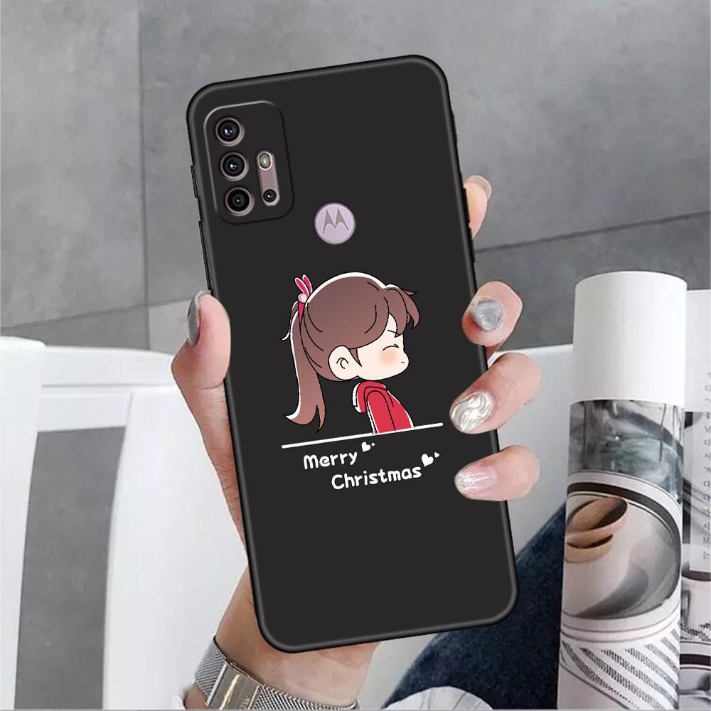Veselé Vánoce v zimě pouzdro pro Motorola G30 G60 G9 Play ONE Fusion G8 G50 E6s G82 Edge 20 Pro G Stylus 2021 soft phone copas