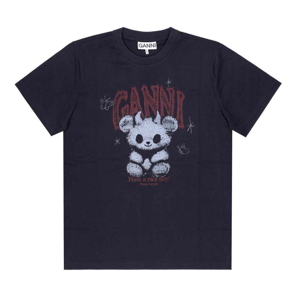 Ganni Women FuTure Heavy Bear Logo T shirT 252 A1050183 A1050183 252 (XS)