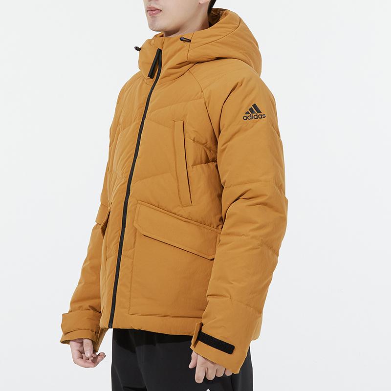 Adidas Big Baffle Zip-Up Hooded Down Jacket Men Outerwear Ginger GQ2506