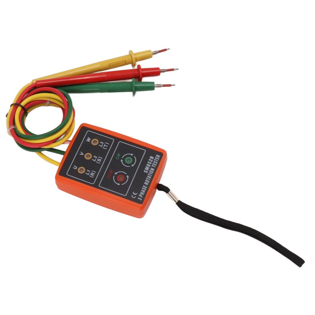 60V‑600V Three Phase Sequence Meter High Efficiency AC Phase Rotation Tester with LED Indicator Detector