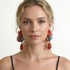 Water Droplet Pendant Pendant Earrings Retro Inlay Flower Earrings  Jewelry Gift
