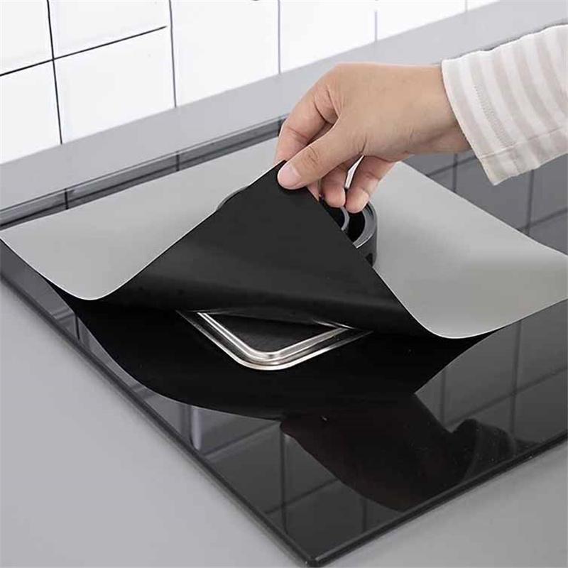 27x27cm Heat-Resistant Gas Stovetop Protector Mat Non-Slip Oil & Stain Proof Cooktop Pad Washable & Reusable Kitchen Cleaning Mat