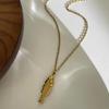 Elegant Adjustable Fish Pendant Necklace Set Sturdy Stainless Steel Chain Jewelry for Women Beach Party Casual Wear
