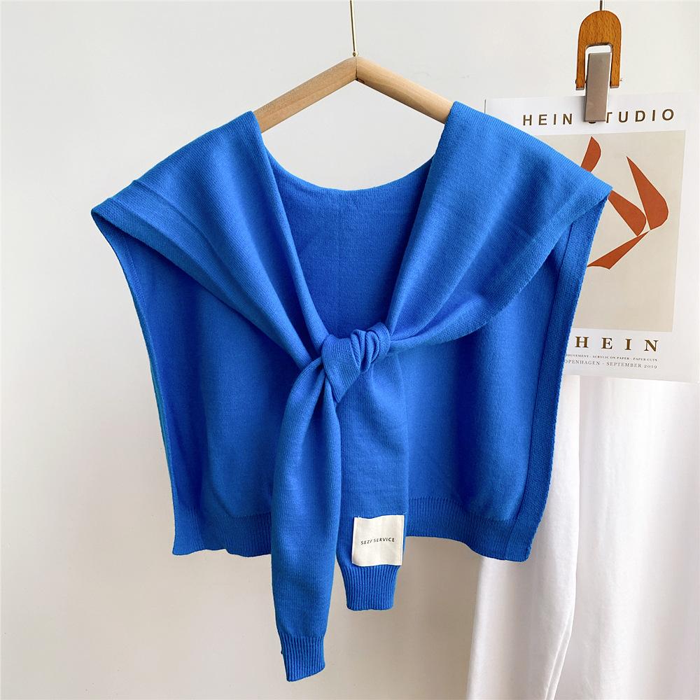 45*96cm Einfarbiger Strick-Sonnenschutzschal Dekoration Falscher Abnehmbarer Kragen Kleideraccessoires Schützt Hals Schulter