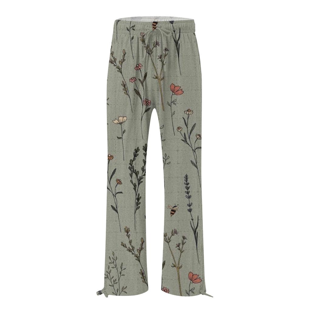 Pants For Women Flowy Summer High Waisted Wide Leg Print Pant Casual Pants