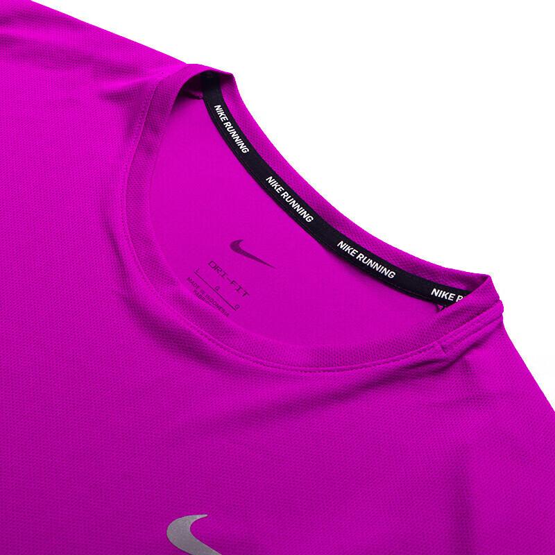 Nike T Shirts Men's Purple Crew Neck Moderate Straight Fit DV9316-551