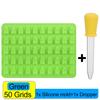 100/50x Gummy Bear Mold with Dropper Silicone Chocolate Mold Fondant Chocolate Candy Maker Moulds DIY Baking Decorating Tools
