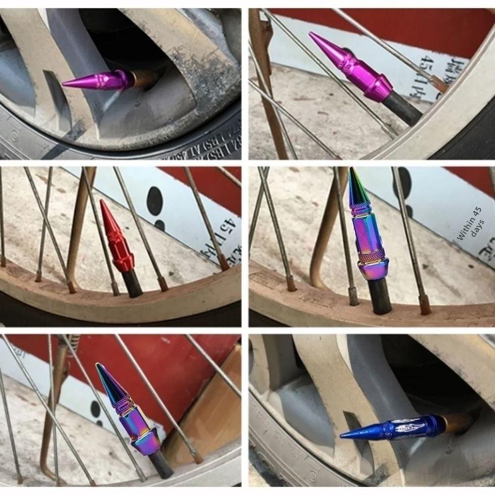 4pcs Anti Rust Anodized Tire Valve Caps Motorcycle Electric Vehicle Valve Core  for Car SUV Truck