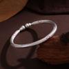 White Copper Silver-plated Enamel Color Gourd Flower Opening Bracelet Female National Style Silver Bracelet for Girlfriend and Girlfriend Gift