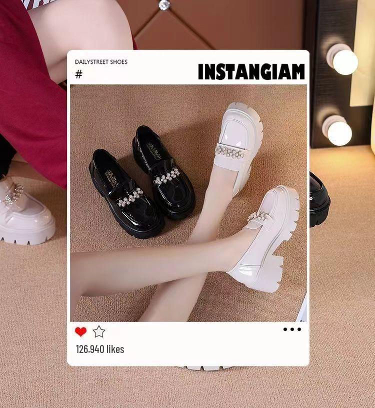 Mary Jane Low-Heeled Loafers 2024: Spring/Autumn Women's Thick-Soled, Height-Increasing, Soft Sponge Cake Sole Shoes