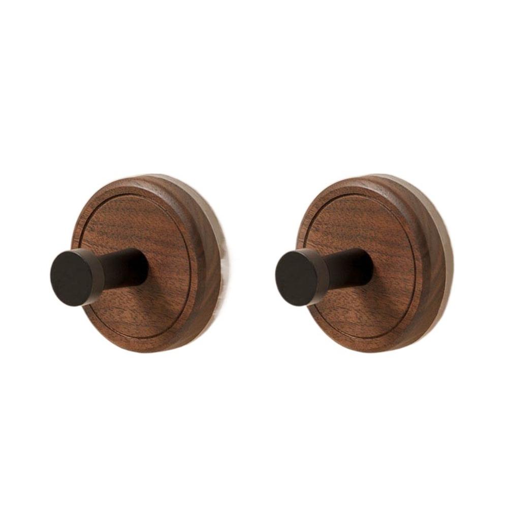 2pcs Wall Mount Suction Cup  Wood Hook No Drilling Door  Hook  Bathroom Accessories Storage