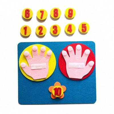 1 Set Neues Handgemachtes Filz-Fingerzahlen-Mathespielzeug Vorschulkinder Zähl-Mathespielzeug Lehrmittel Basteln DIY Montessori für Kinder