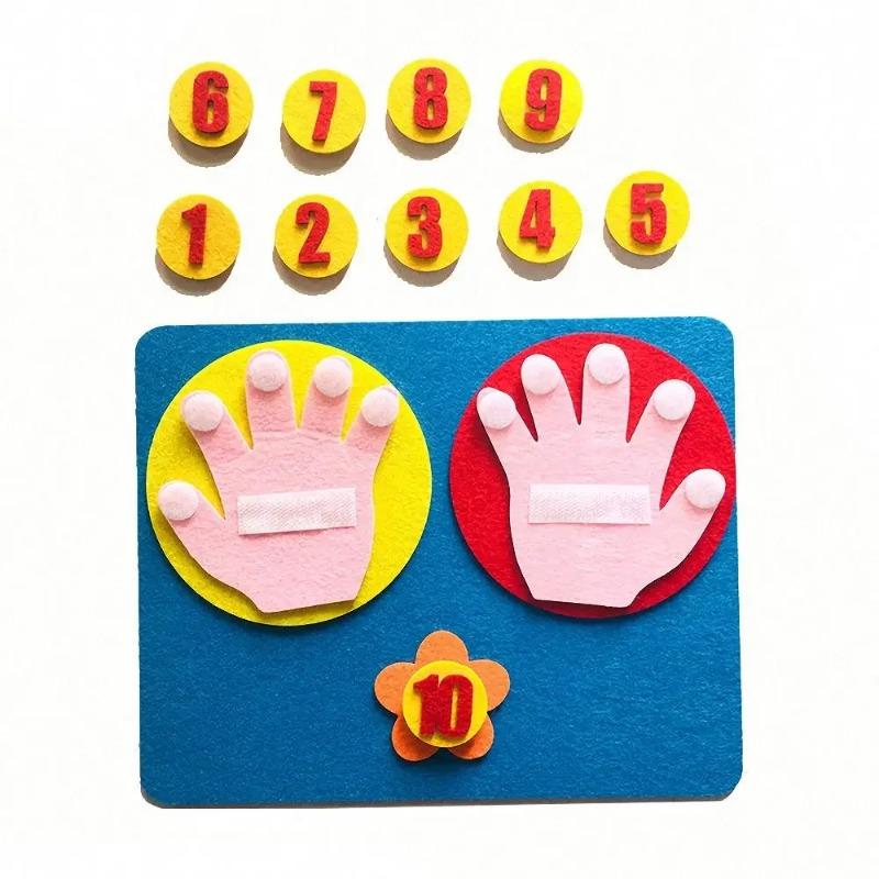 1 Set New Handmade Felt Finger Numbers Math Toy Preschool Children Counting Math Toy Teaching Aids DIY Craft Montessori for Kids