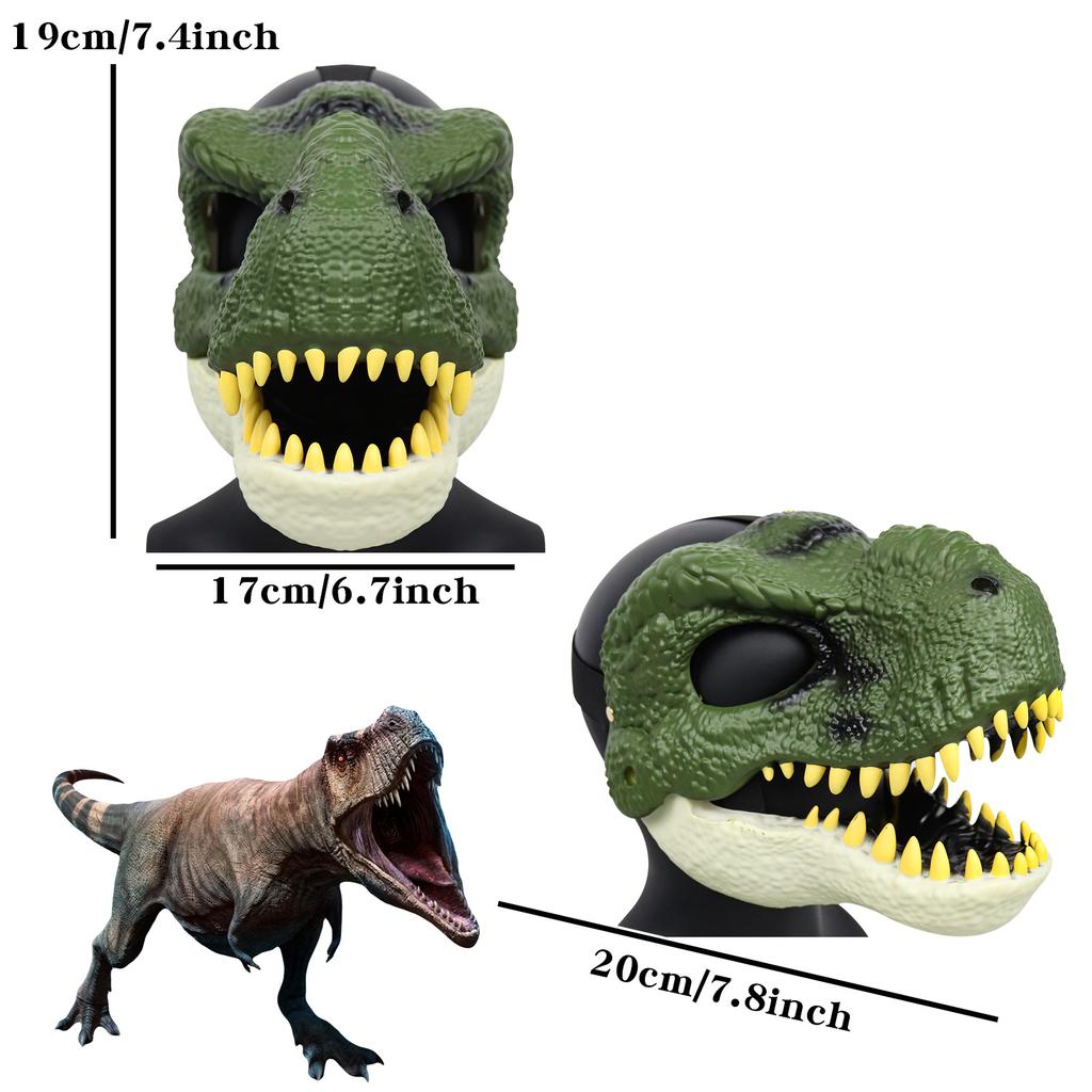 3D Dinosaurier Maske Lebensecht Raptor Dino Beweglicher Kiefer Dinosaurier Maske Hohe Qualität PVC Kopfbedeckung Halloween Kinder Spielzeug Karneval Geschenk