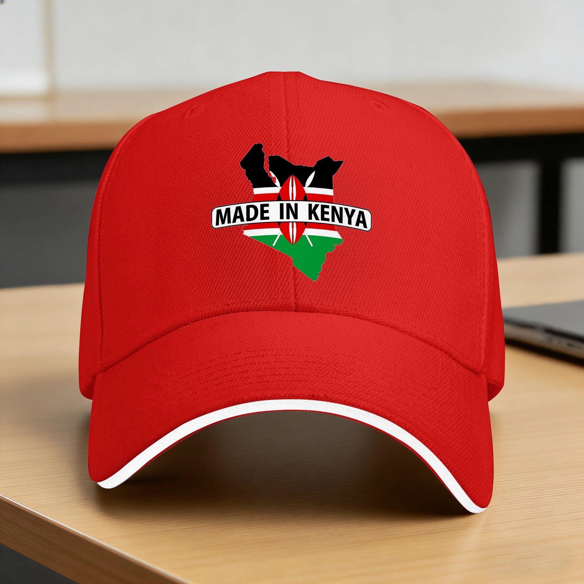 Hergestellt in Kenia Sonnen Baseballkappe Sommer Y2K Niedliche Hip Hop Hüte für Damen Herren Tennis Skate Snapback Kappe One Size red