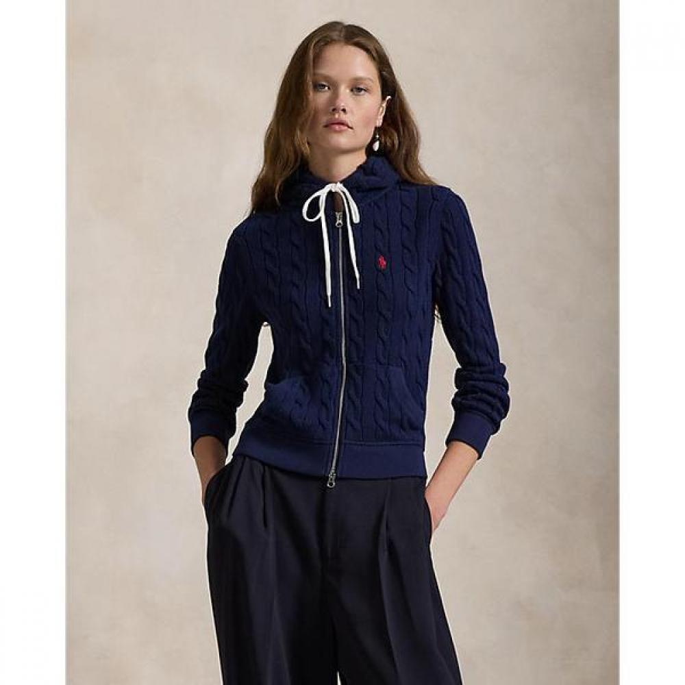 

Polo Ralph Lauren Women S Cable Knit Cotton Full Zip Hoodie Wmpoknina920045410 L