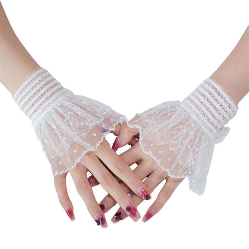 Elegant Trim Point Gloves For Unguis Art Photography Ventilated Polyamide Flexible Accessories For Weddings Parties