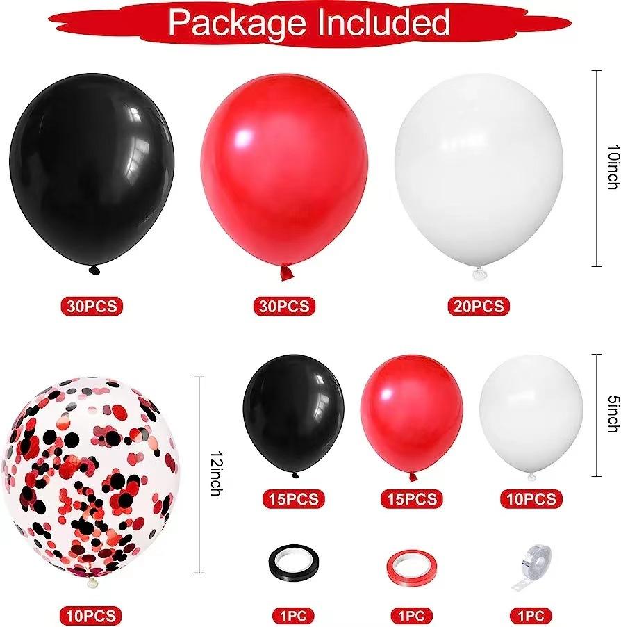 Red Black And White Balloon Garland Vaulted Birthday Party Balloon Baby Shower Bridal Wedding Circus Decoration