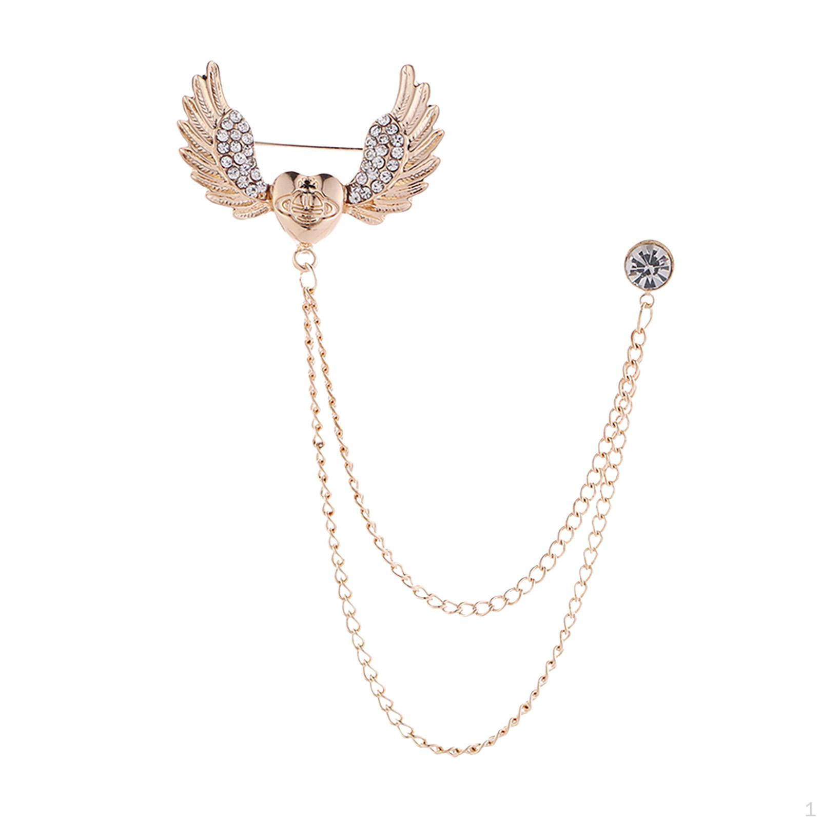 

Rhinestone Heart Brooch Pin Men Jewelry Stylish Lapel for Wedding Anniversary Halloween золотий