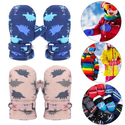 4-8 Years Waterproof Children Skiing Gloves Windproof Cycling Gloves Cartoon Mittens for Girls Boys