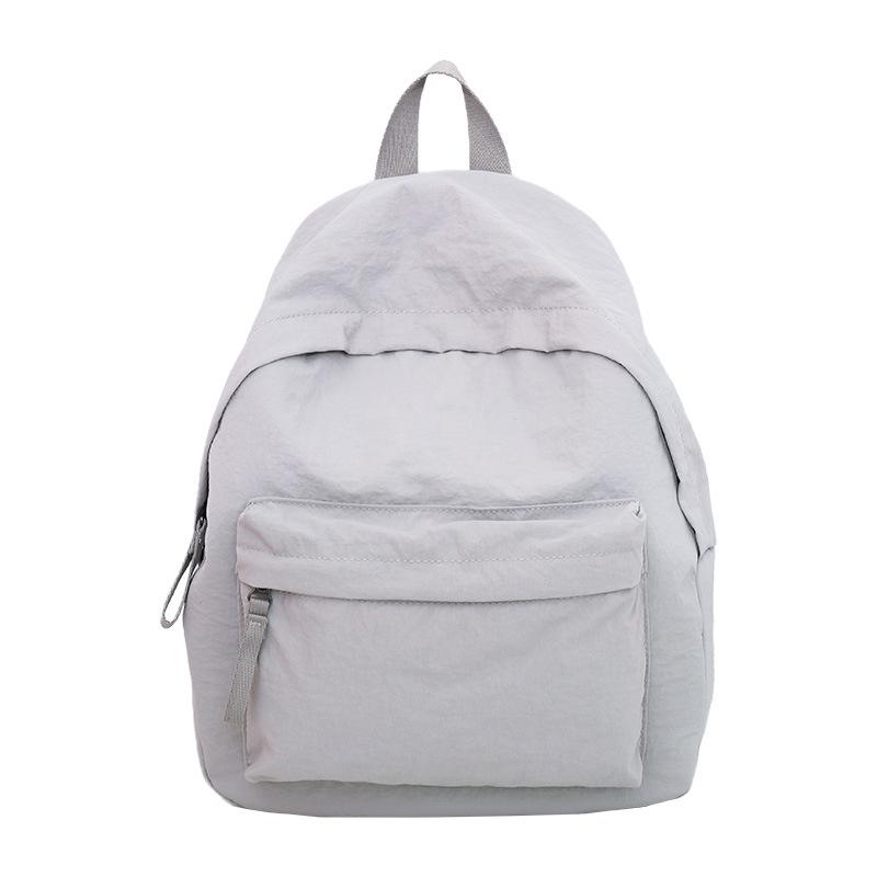 Harajufeng Student Backpack Simple And Lightweight Medium Backpack Lightweight Waterproof Travel Solid Color Commuter Bag серый