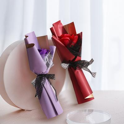 Soap Flower Aesthetic DIY Ribbon Bow Modern Business Gift Simulation Rose for Home