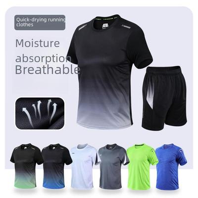 Summer Quick-Dry Sports T-Shirt: Short Sleeve, Round Neck, Lightweight, Printed Athletic & Fitness Wear