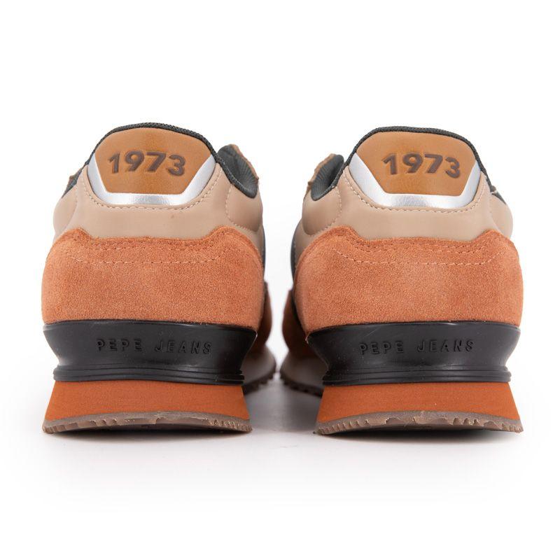 Baskets cuir london grade camel lacets beiges Homme PEPE JEANS