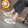 Leather thick sole inner height increase white shoes women's autumn and winter 2025 velvet new versatile sports and leisure board shoes tide