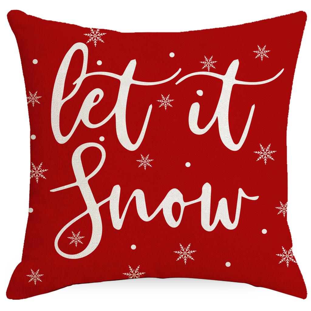 New Christmas Digital Printed Pillow Cover Santa Claus Pine Branch Garland Car Sofa Cushion Cover