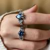New Arrival Retro Crown Devil Shiny CZ Zircon Star Thai Silver Female Party Ring For Women Never Fade Cheap Gifts