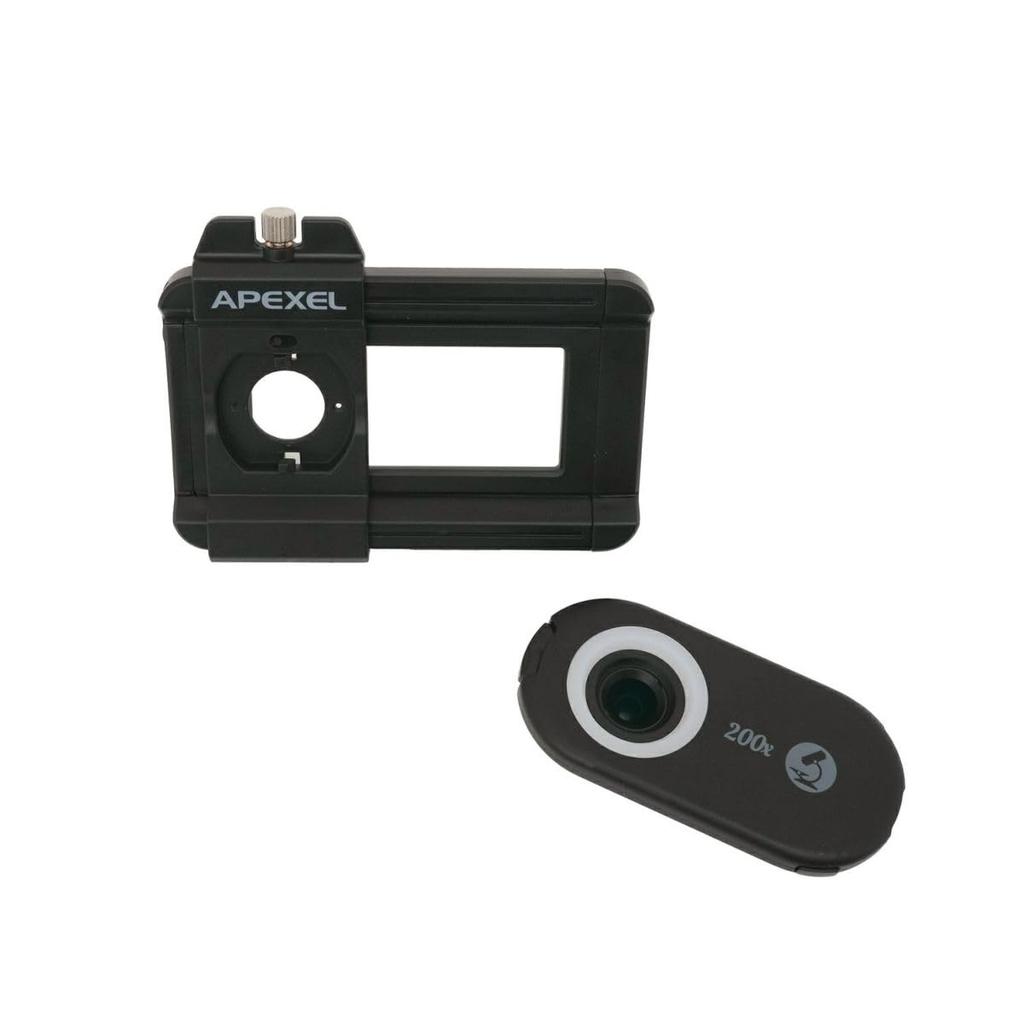 APEXEL Smartphone Microscope APL-MS200 200x Magnification with High-Brightness LED Light, Compact, 828835