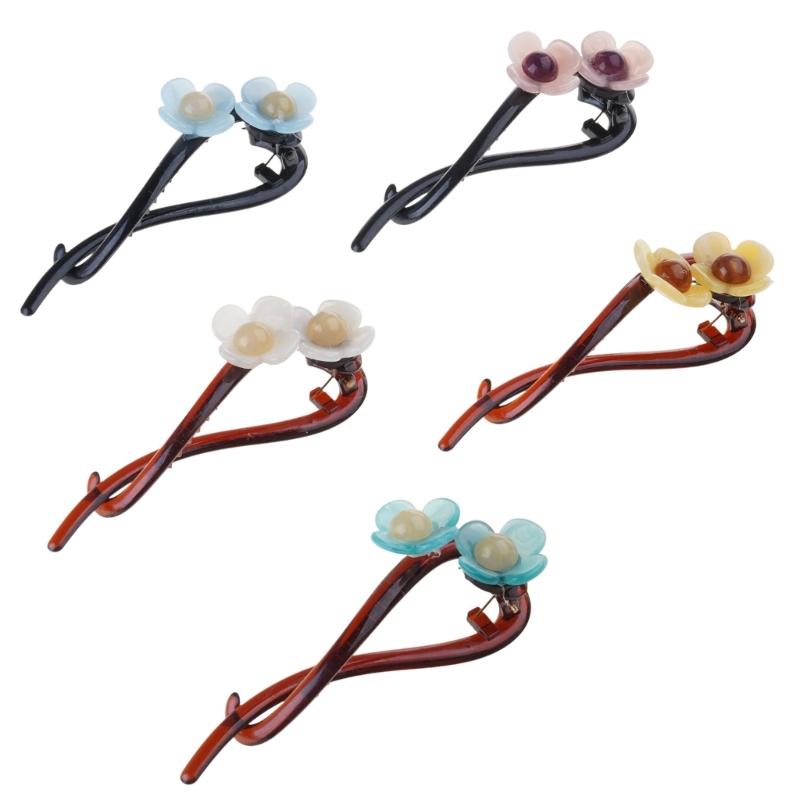 5pack Artificial Flower Hair Barrettes Trendy Wedding Stylish Hair Clip for Sweet and Stylish Looks 1