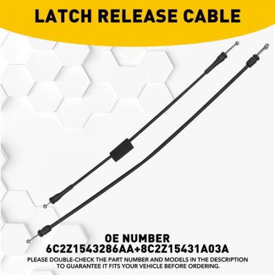 Rear Left Cargo Door Latch Release Cables for Ford E150 E250 E350 E450 1992-2009