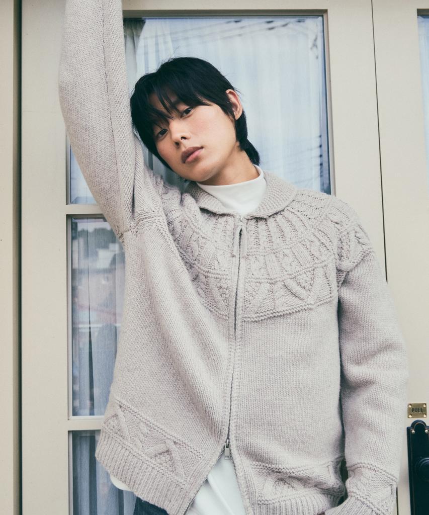 Wednesday Oasis Cowichan Sherpa Wool Knit Zip-Up_Beige(Wc25-Kn77)