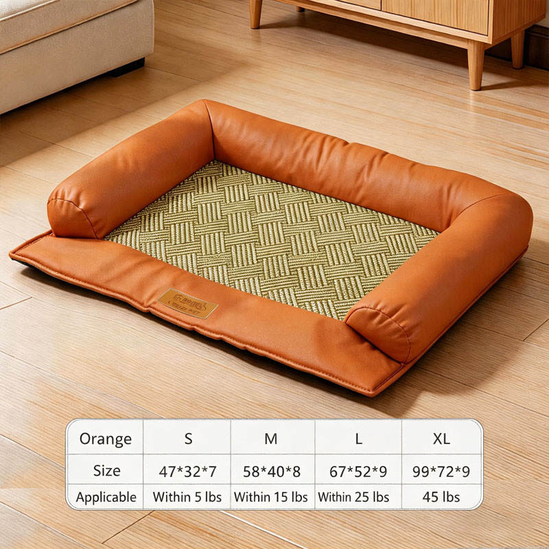 S/M/L/XL Pet Cooling Mat Cat Bed with Ice Sense Rattan Pad Washable Dog Bed Non-slip Bottom Sofa Bed for Indoor Cats Small Dogs