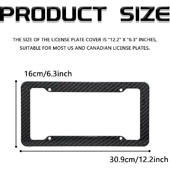 2 Pieces Carbon Fiber License Plate Frame Car Decor Accessories, License Plate Cover License Board Frame Universal Car Necessities With Fasteners