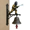 Retro Firefighter Doorbell Loud Alarm Sound Bell Metal Commemorative Ornament Wall Mount Doorbell For Indoor Outdoor