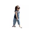 Girls' Denim Overalls with Gray Vest - Clearance, No Returns/Exchanges