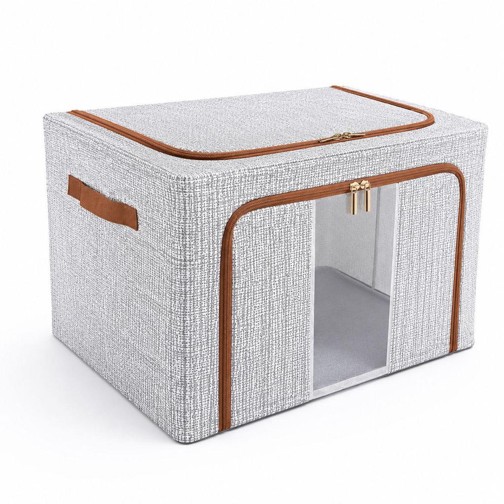 Waterproof Folding Oxford Cloth Storage Box with Steel Frame for Clothes, Quilts, and More