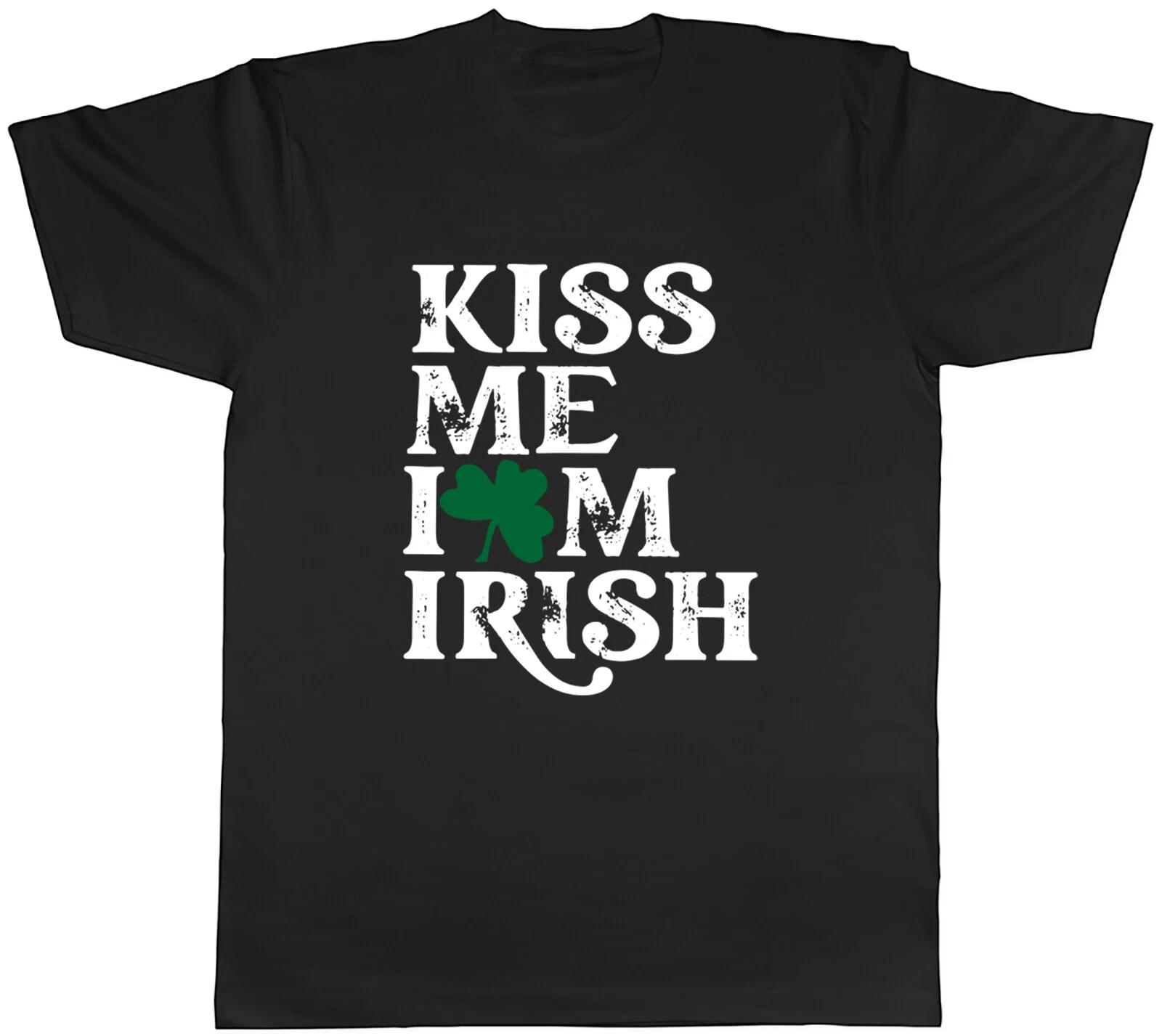 Kiss Me I m Irish Clover Mens Unisex T-Shirt Tee M