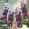 1PC Hip Hop Group Street Character 750ml Color Plastic Sports Water Bottle Leakproof Flip Straw Lid Suitable for Sports Office Home Use