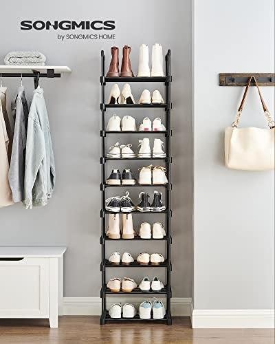 Shoe Rack, 10 Tier Metal Shoe Organizer, Customizable Design, Metal Frame, Space Saving Rack