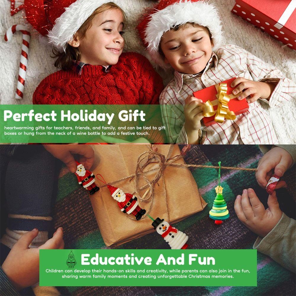 DIY Christmas Button Ornament Making Set Christmas Snowman/Santa/Angel Handmade DIY Button Snowman Ornament