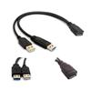 USB 3.0 To Dual USB Extra Power Data Extension Cable Dual USB External PC Accessories for 2.5 Inch External HDD