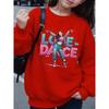 Girls' Cute Print Crewneck Sweatshirt, Soft Casual Long-Sleeved Pullover Shirt, Easy-Care Pattern Outfit