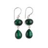 Natural Malachite Gemstone 925 Sterling Silver Jewelry Handmade Earrings 1.88" EE-73-11