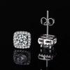 925 Silver 2CT 5A Zircon Stud Earrings for Women Luxury Wedding Engagement Party Gift