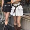 Western Cowboy Rivet Patchwork Leather Belt Retro Design for Women